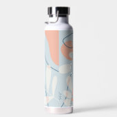 Modernes, trendy Abstraktes Monogramm botanischer Trinkflasche (Rechts)
