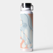 Modernes, trendy Abstraktes Monogramm botanischer Trinkflasche (Rückseite)
