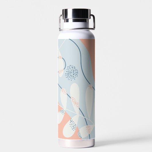 Modernes, trendy Abstraktes Monogramm botanischer Trinkflasche (Rückseite)