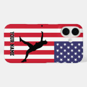 Modernes, trendy American Flag Baseball Personalis Case-Mate iPhone Hülle (Rückseite (Horizontal))