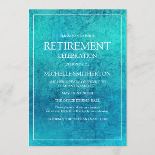 Modernes trendy Aquamarines Türkis Retirement Part Einladung
