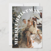 Modernes trendy Arched Frohe Weihnachten Familie F (Vorderseite)