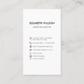 Modernes trendy Beruflich Script Vertical Foto Visitenkarte (Rückseite)