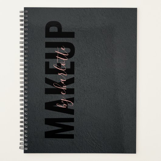 Modernes Trendy Black Pink Terminologiebuch Planer (Vorderseite)