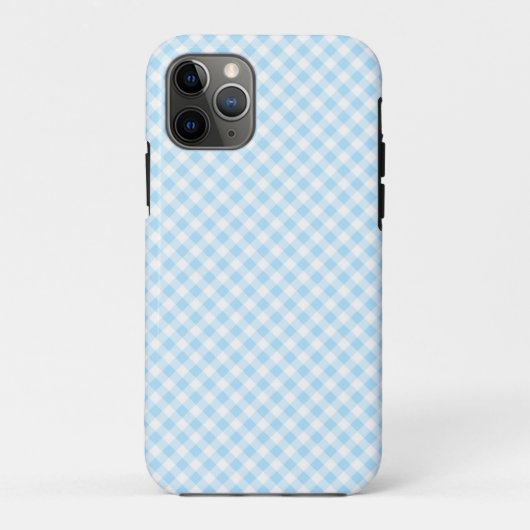Modernes Trendy Blue & White Checked Gingham Case-Mate iPhone Hülle (Rückseite)