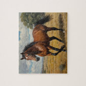 Modernes Trendy Brown Renn Running Puzzle (Vertikal)