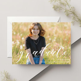 Modernes Trendy Calligraphy Abschluss Foto Ankündigung