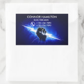 Modernes trendy Cool Blue Lightning Electrician Bu Rechteckiger Aufkleber (Tasche)