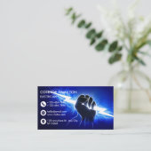 Modernes trendy Cool Blue Lightning Electrician Bu Visitenkarte (Stehend Vorderseite)