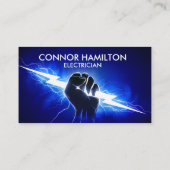 Modernes trendy Cool Blue Lightning Electrician Bu Visitenkarte (Rückseite)