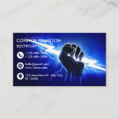 Modernes trendy Cool Blue Lightning Electrician Bu Visitenkarte (Vorderseite)