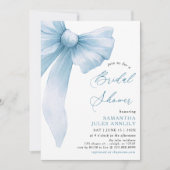 Modernes trendy Coquette Blue Bow Brautparty Einladung (Vorderseite)