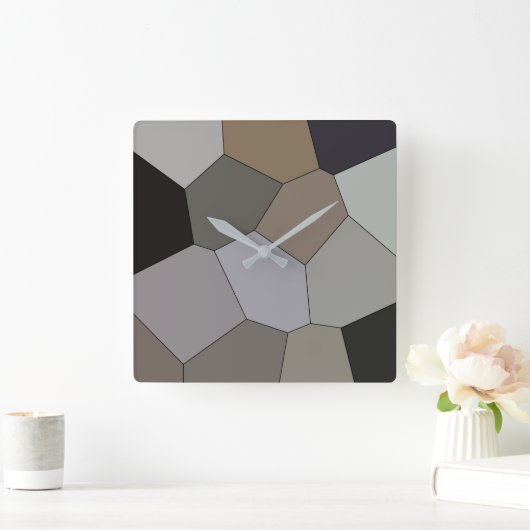 Modernes, trendy Earth Tonmuster Quadratische Wanduhr (Zuhause)