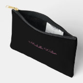 Modernes Trendy Elegant Black Stylish Monogram Zubehörtasche (Offen)