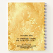 Modernes Trendy Elegante Marble Gold Notizblock (Rückseite)