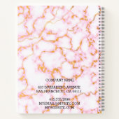 Modernes Trendy Elegante Marble Gold Notizblock (Rückseite)