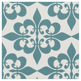 Modernes Trendy Elegante Vintage Aquamarine Damask Stoff