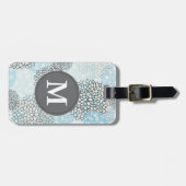 Modernes, trendy floral Muster Monogramm Gepäckanhänger (Vorderseite horizontal)