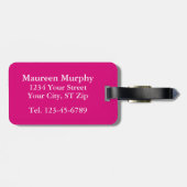 Modernes, trendy floral Muster Monogramm Gepäckanhänger (Rückseite horizontal)