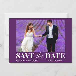 Modernes trendy Foto Lila Save The Date