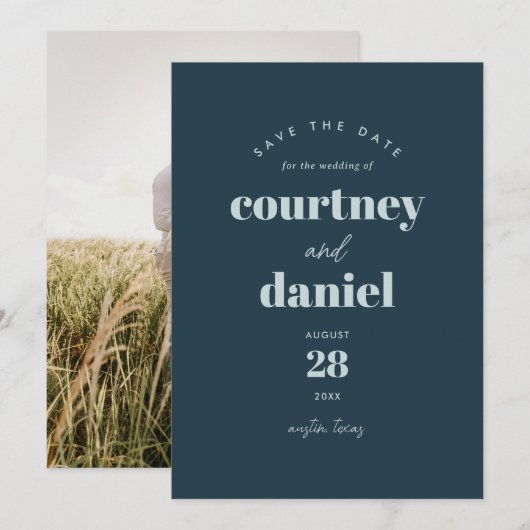 Modernes, trendy Foto Save the Date (Vorne/Hinten)