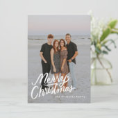Modernes trendy fröhliches Weihnachts-Foto Feiertagskarte (Stehend Vorderseite)