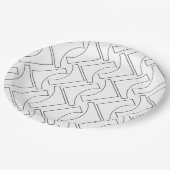 Modernes trendy geometrisches Muster Pappteller (Schrägansicht)