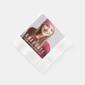 Modernes trendy Graduation Party Foto Name Serviette (Ecke)