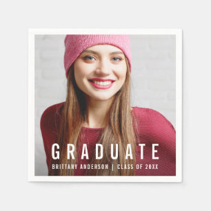 Modernes trendy Graduation Party Foto Serviette