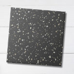 Modernes trendy Gray Terrazzo Muster Fliese<br><div class="desc">Diese Keramik-Kachel weist Terrazzo-Muster mit winzigen Flecken in Erdtönen auf dunkelgrauem Hintergrund auf. Passen Sie es mit Ihrem eigenen Farbschema an,  indem Sie auf Design bearbeiten klicken.</div>