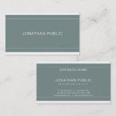 Modernes, trendy grünes Minimalistisches Design Lu Visitenkarte (Vorne/Hinten)