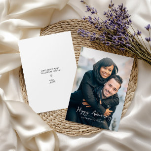 Modernes, trendy Happy Anniversary Foto Karte