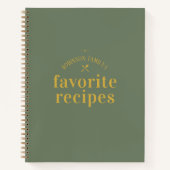 Modernes Trendy Khaki Green Blank Recipe Journal Notizblock (Vorderseite)