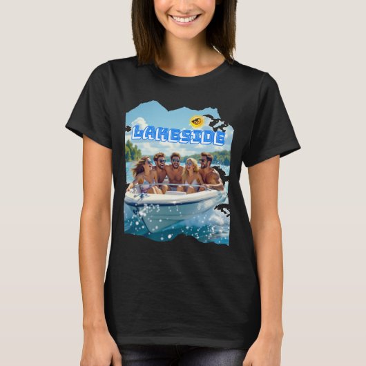 Modernes Trendy Lakeside T-Shirt (Vorderseite)