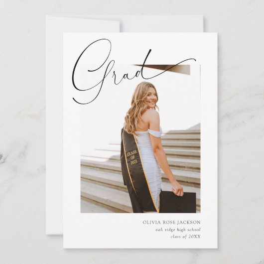 Modernes Trendy Lässig 4 Foto Abschluss Ankündigung (Vorderseite)