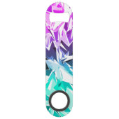 Modernes Trendy Lila und Aquamarines Fraktal Geo M Speed Flaschenöffner (Rückseite)
