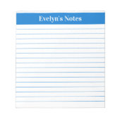 Modernes Trendy Medium Blue Script Großes Print Notizblock (Vorderseite)