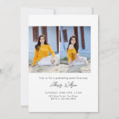 Modernes Trendy Minimalistisch 3 Foto Abschluss Einladung (Rückseite)