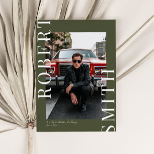 Modernes Trendy Minimalistisch 3 Foto Abschluss Einladung