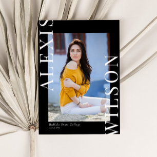 Modernes Trendy Minimalistisch 3 Foto Abschluss Einladung