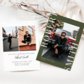 Modernes Trendy Minimalistisch 3 Foto Abschluss Einladung