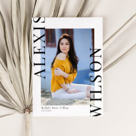 Modernes Trendy Minimalistisch 3 Foto Abschluss Einladung