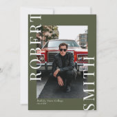 Modernes Trendy Minimalistisch 3 Foto Abschluss Einladung (Vorderseite)