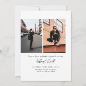 Modernes Trendy Minimalistisch 3 Foto Abschluss Einladung (Rückseite)