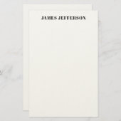 Modernes Trendy Minimalistisch Schlicht Briefpapier (Vorne/Hinten)