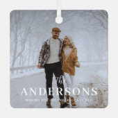 Modernes, trendy Minimalistisches Foto für die Wei Ornament Aus Metall (Vorderseite)