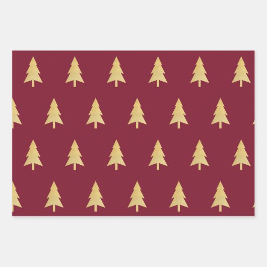 Modernes trendy Minimalistisches Goldenes Weihnach Geschenkpapier Set (Vorderseite)