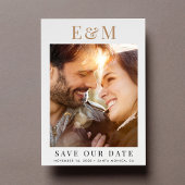 Modernes trendy Monogram Foto Save The Date