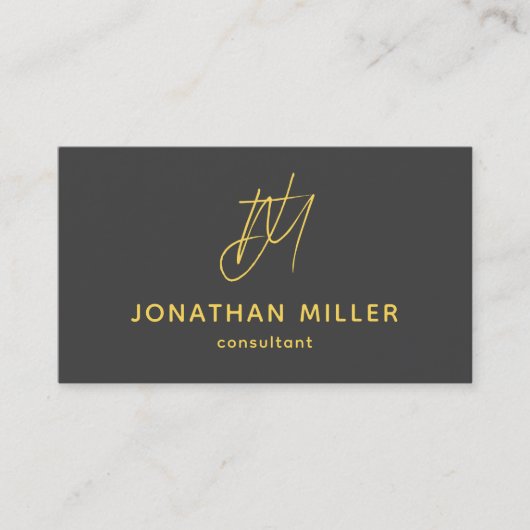 Modernes Trendy Monogram Visitenkarte (Vorderseite)