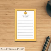 Modernes, trendy Mustard Yellow Monogram Post-it Klebezettel